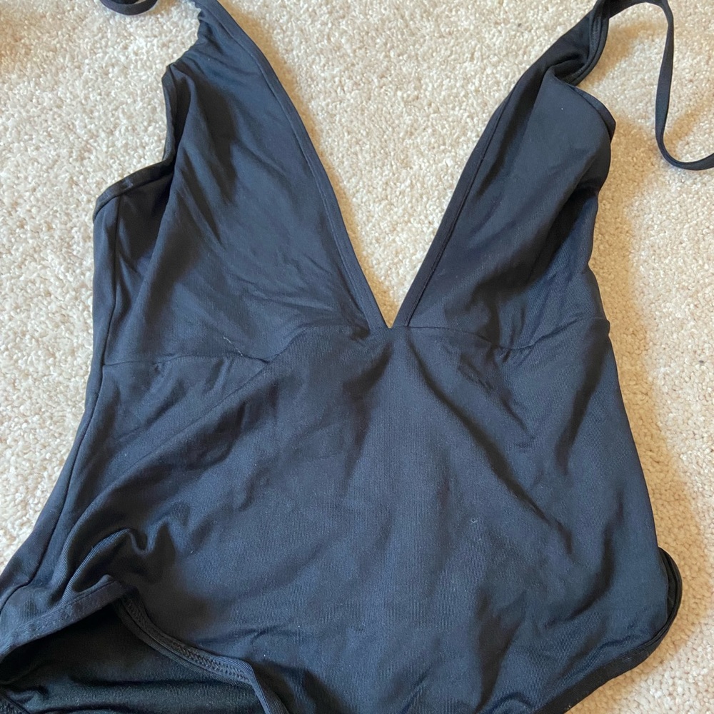 One piece swimsuit, low cut